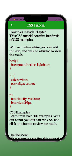 Android application Learn css screenshort