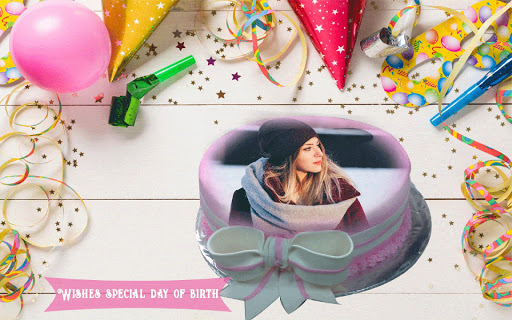 Name photo on birthday cake