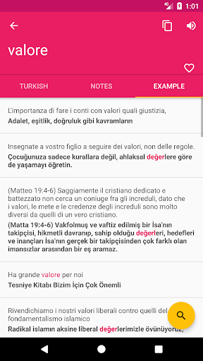 Italian Turkish Dictionary Screen 3