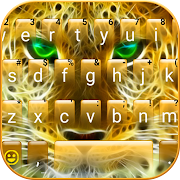Golden Attacking Cheetah Keyboard Theme