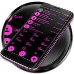 Cover Image of Download Dialer Theme Flat Black Pink  APK
