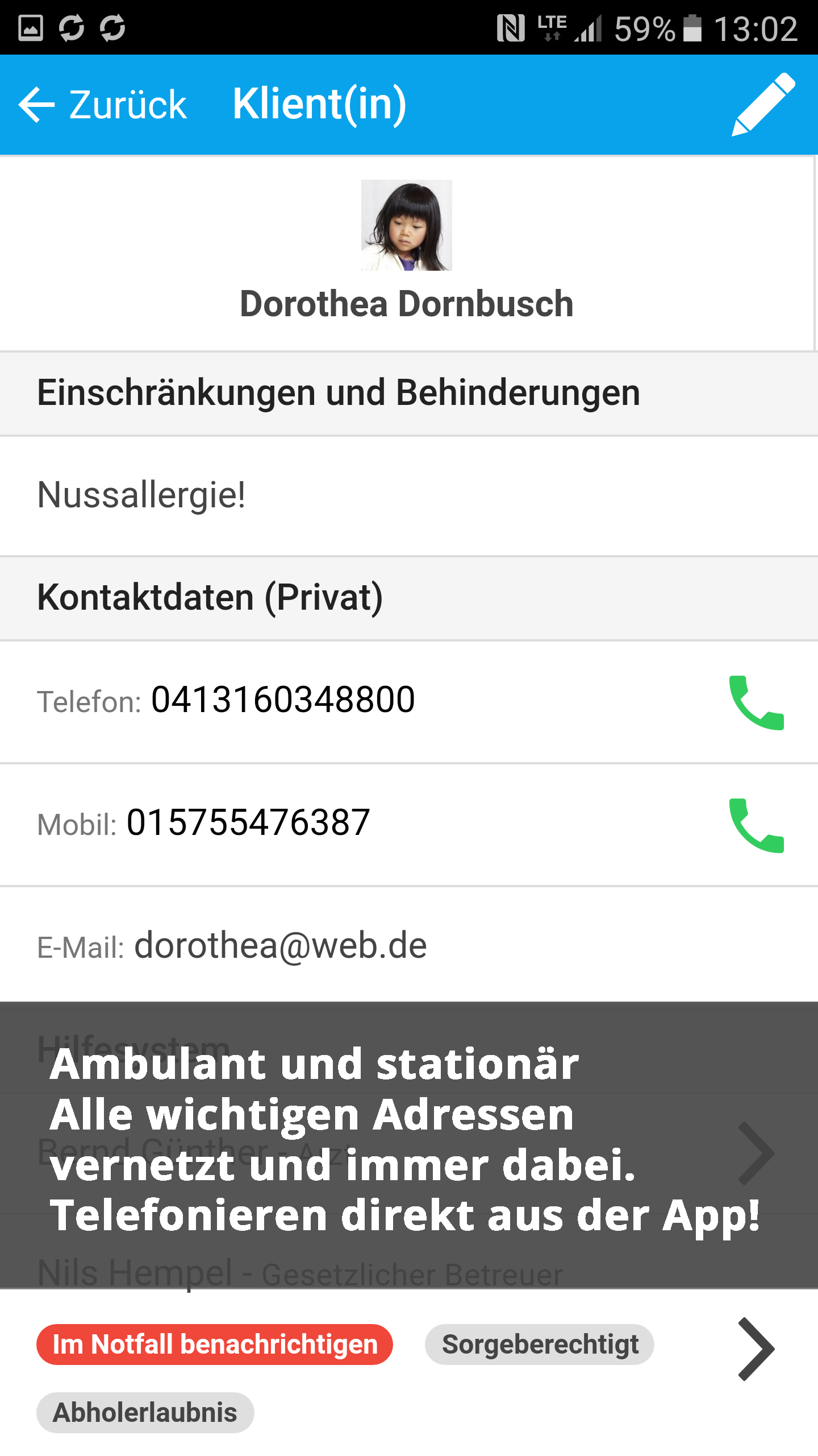 Android application factoris.sozial Jugendhilfe screenshort