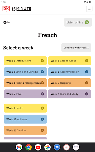 Screenshot of DK 15 Minute Language Course