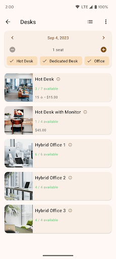 WorkSpaceCo. Screen 2