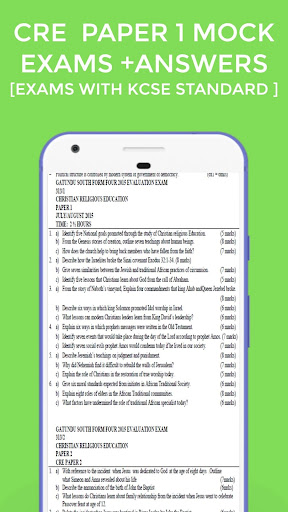 Android application Cre Kcse Mock Exams + Answers screenshort