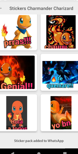 Stickers Charmander Charizard.🔥 WastickerApps