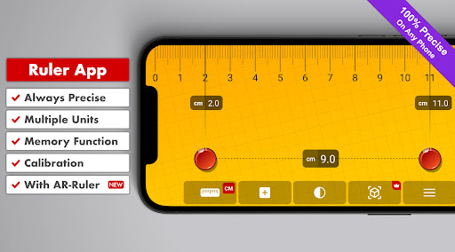 Android application Ruler App + Measuring Tape PRO screenshort