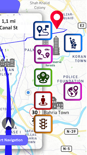 GPS navigation, maps & route Screen 2