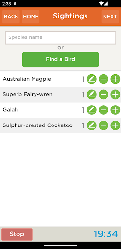 Aussie Bird Count Screen 2