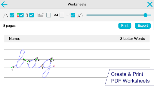 Screenshot of Cursive Writing Wizard - Kids
