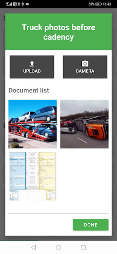 Brunas driver app Screen 2
