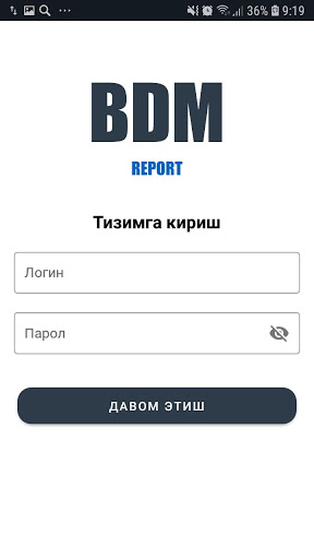 BDM Report - Hisobotlar Screen 2