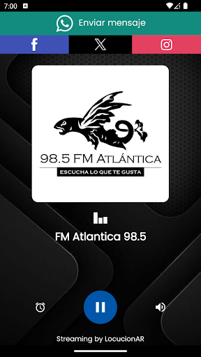 Android application FM Atlantica 98.5 screenshort