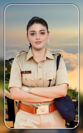 Women police suit photo editor Screen 2