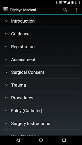 Android application Tigrinya Medical Phrases screenshort