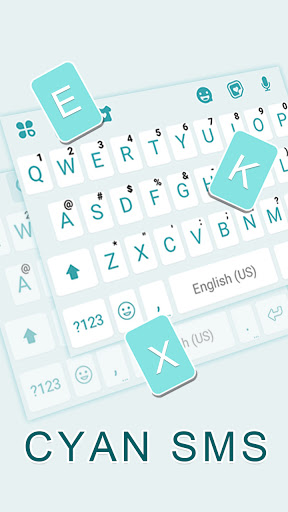 Simple Cyan Keyboard Backgroun Screen 2