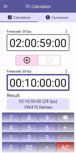 Timecode Calculator Screen 3
