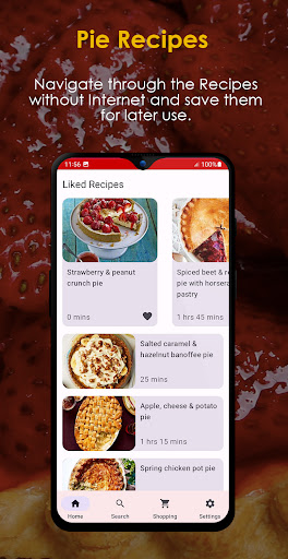 Android application Pie Recipes Offline screenshort
