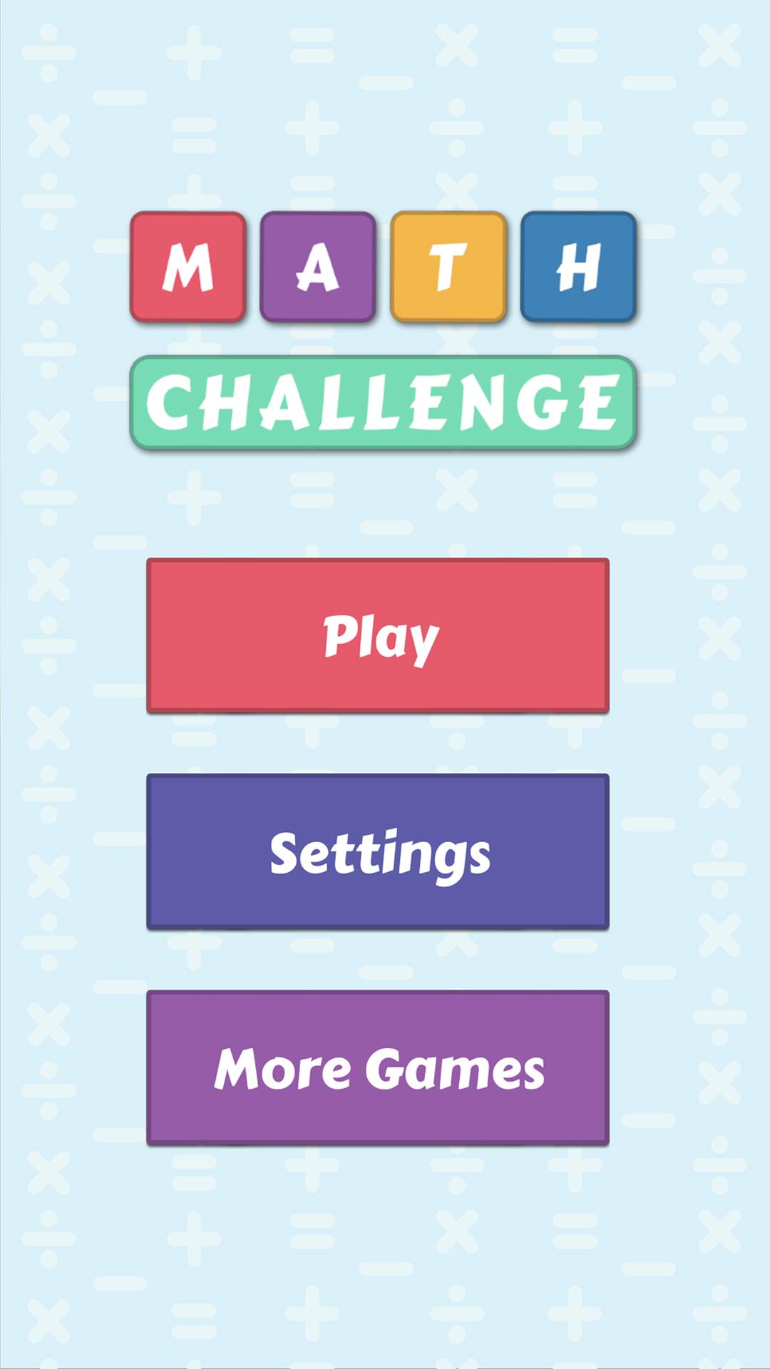 Android application Math Challenge screenshort