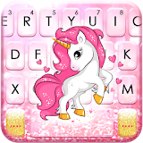 Pink Glitter Unicorn Keyboard Theme icon
