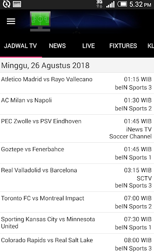 Android application Jadwal Siaran Langsung screenshort