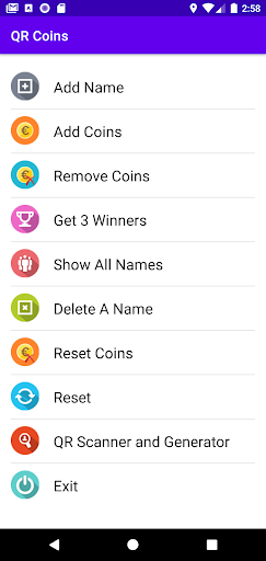 Android application QR Coins screenshort
