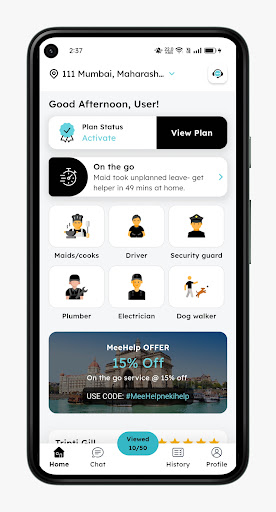 Android application MeeHelp- Find Helpers near you screenshort