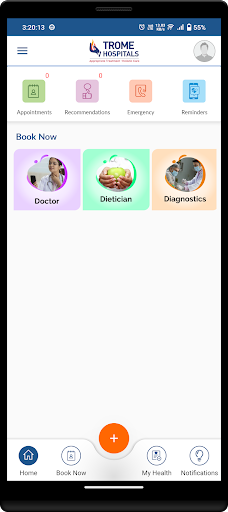 Android application Trome Hospitals screenshort