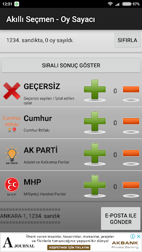 Akilli Secmen - Oy Sayaci Screen 2