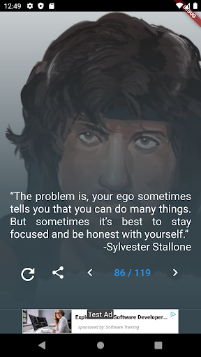 Android application Sylvester Stallone Quotes screenshort