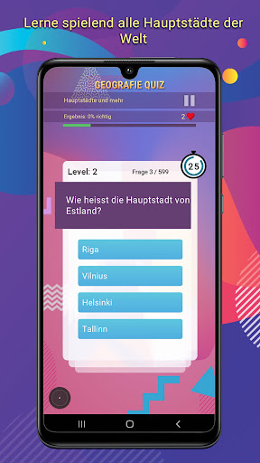 Geografie Quiz Screen 2
