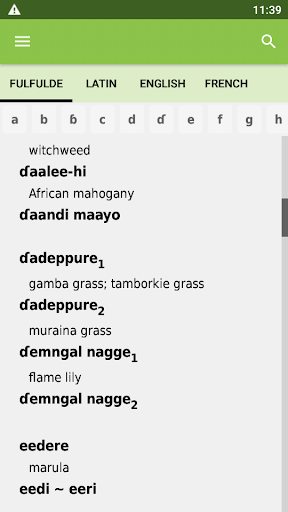 Android application Fulfulde Plant Names screenshort