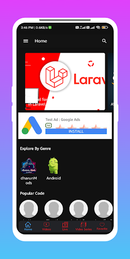 Android application leanV - A online learning App screenshort