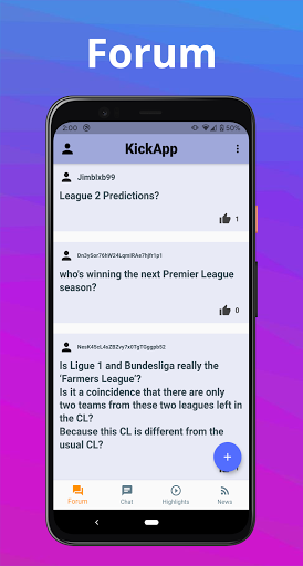 Android application KickApp screenshort