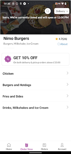 Nimo Burgers Screen 3