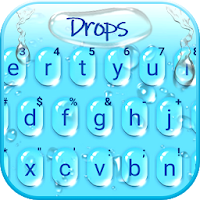 Blue 3d Waterdrops Keyboard Th