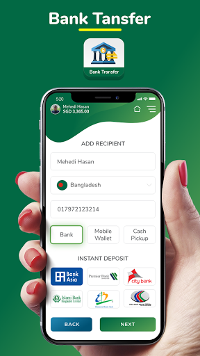 INREMIT Money Transfer Screen 2