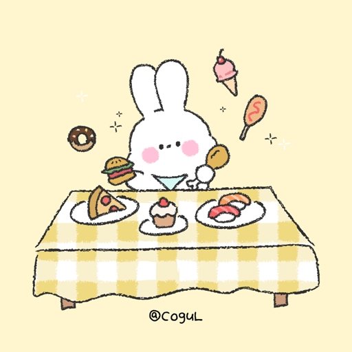 카카오톡 테마 - 먹보 바니_옐로우 logo