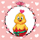 puzzle chicken in love icon