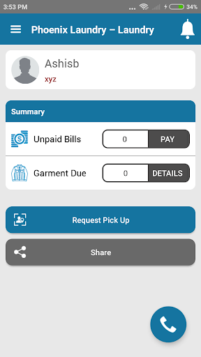 Android application Phoenix Laundry screenshort