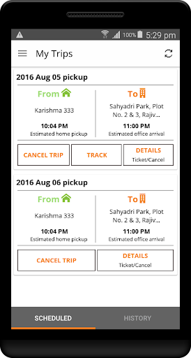 Android application SmartCommute screenshort