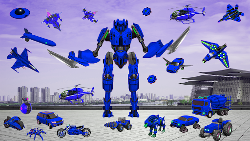 Android application Robot Car Transformation Games screenshort