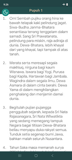 Android application Kitab Negara Kertagama screenshort