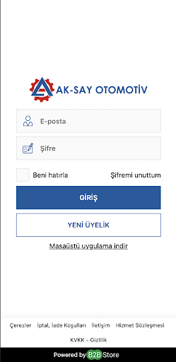 Android application Aksay Otomotiv screenshort
