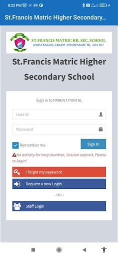 Android application St. Francis School - Saram screenshort