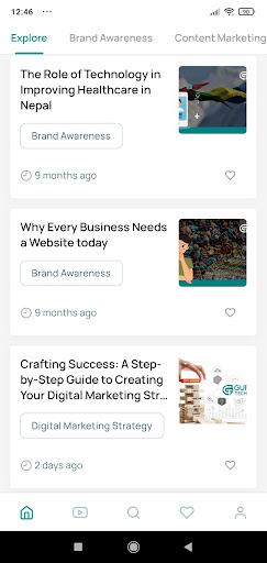 Android application Digital Marketing Gurkhatech screenshort