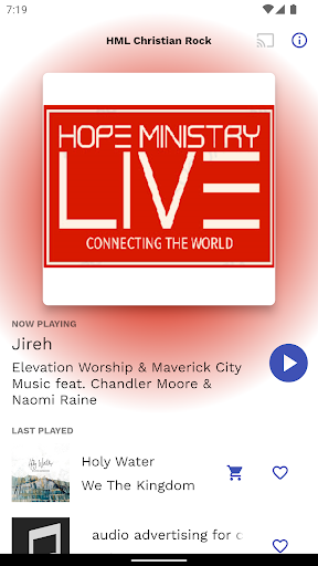 Android application HML Christian Rock screenshort