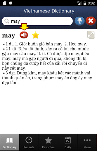 Vietnamese Dictionary Screen 3