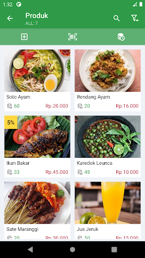 Android application Cashier BON receipt screenshort