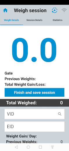 Android application T1 Weigh screenshort